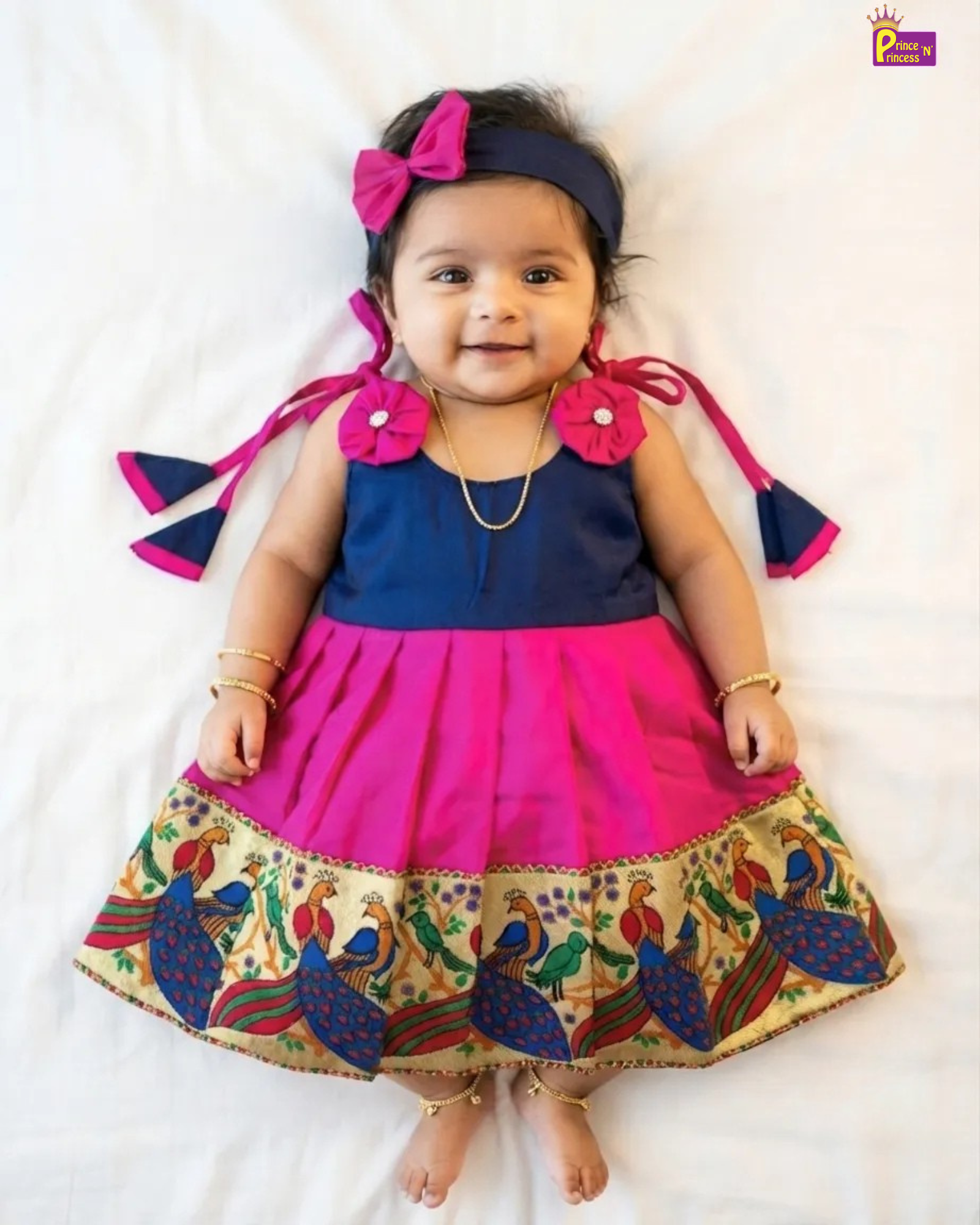 hot pink newborn dress Navy Blue Raw Silk Pattu Frock With Hairband – Prince N Princess priority-05-lilybelle-long-sleeve-kids-dress-deep-red Long Sleeve Open Back LANGUAGE:ENGLISH