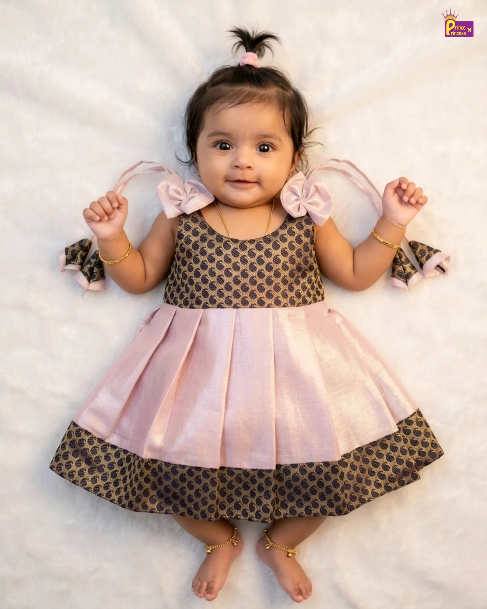 newborn brown dress Baby Girl Dusty Pink Silk Pattu Frock – Gold Dot Brocade Naming Ceremony LF1976 Size:AU/UK 8 - US 4 countryadded Xpluswear Design Plus Size blend for warmth and