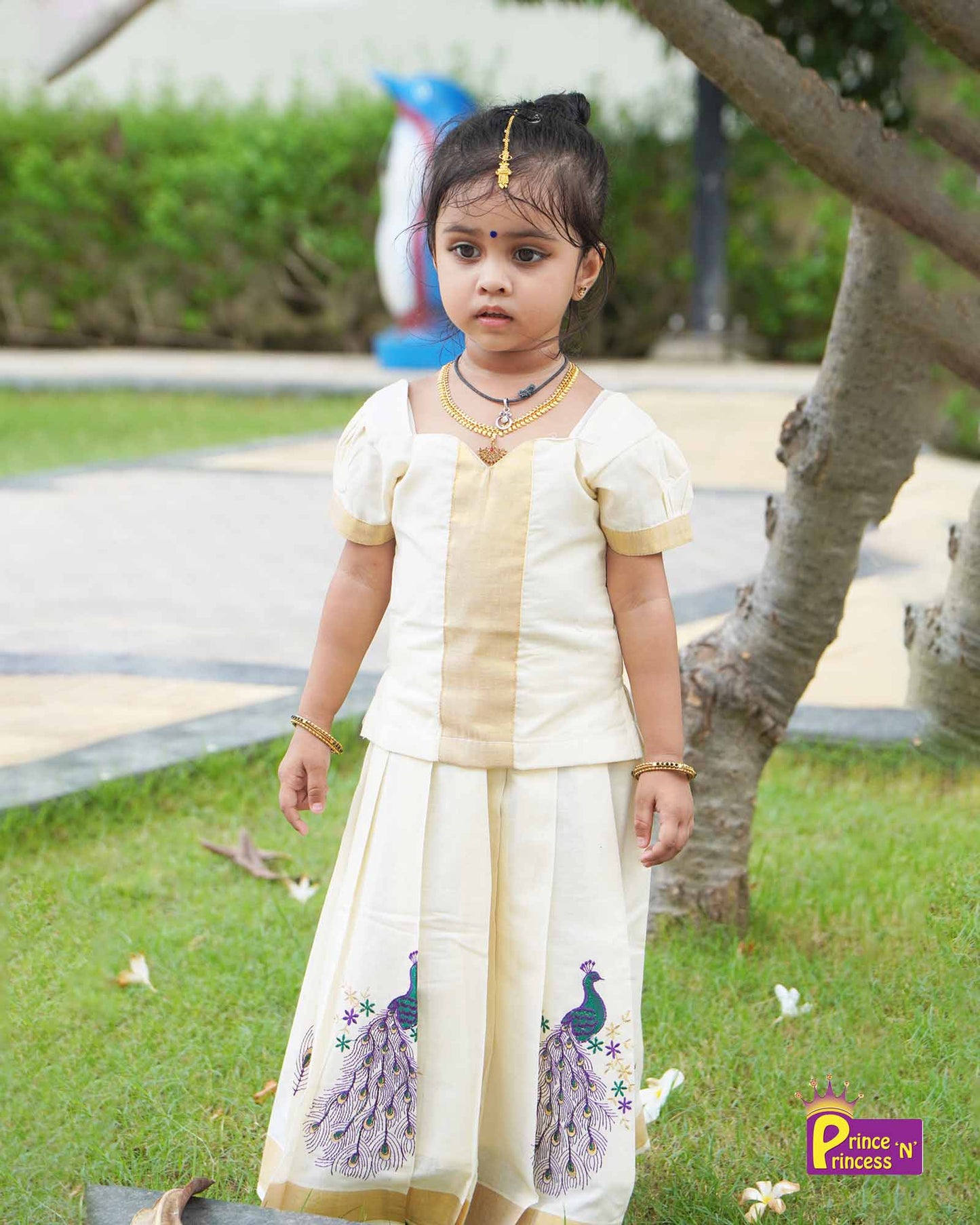 Kids Kerala Kasavu Traditional Pattu Pavadai PPP1561