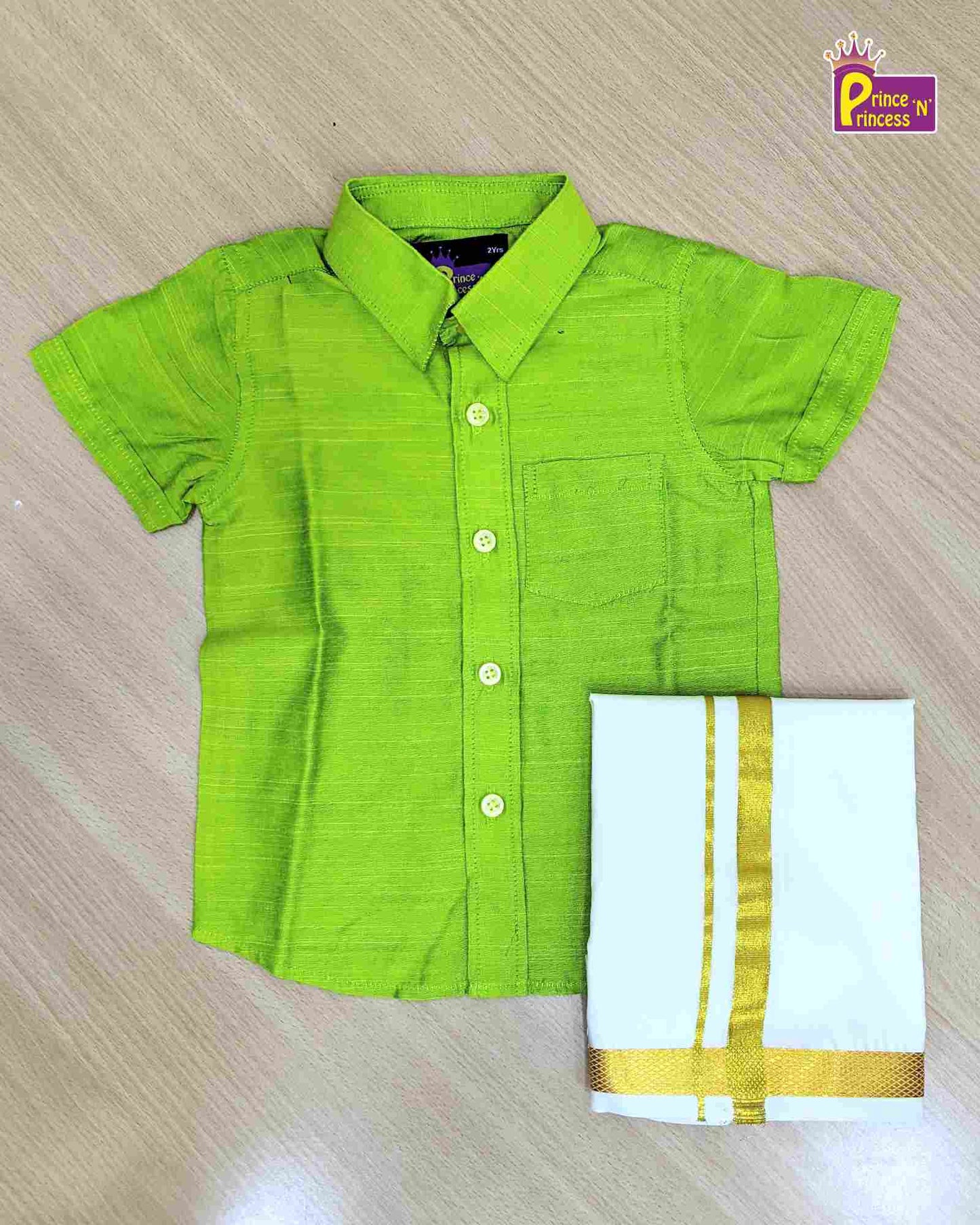 Boys South Indian Maroon Shirt Dhoti SD093