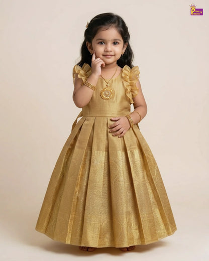 Kids Traditional Golden Aari Long gown PG466