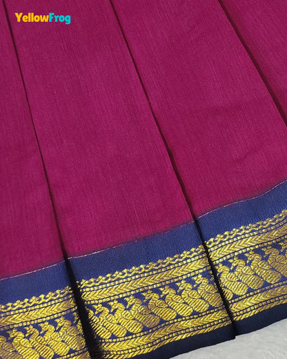 Girls Magenta Kalyani Cotton Traditional Halter Neck Pavadai Set PPP2166