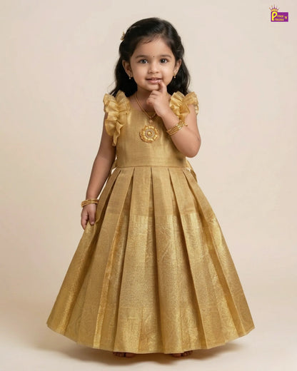Kids Traditional Golden Aari Long gown PG466