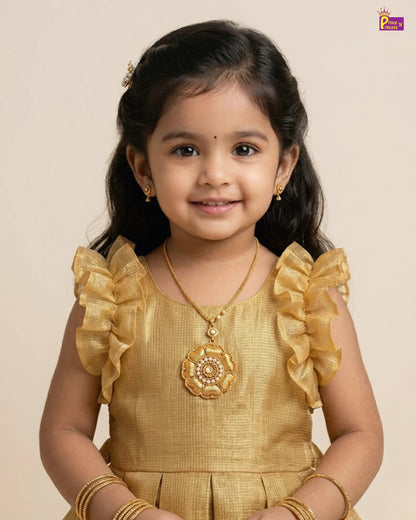 Kids Traditional Golden Aari Long gown PG466