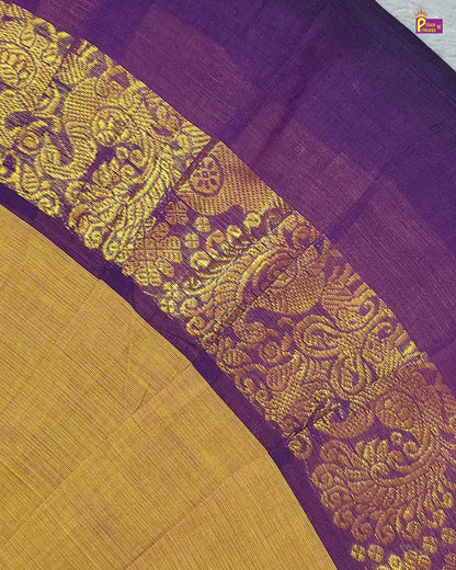 Purple and yellow fabric with intricate gold patterns