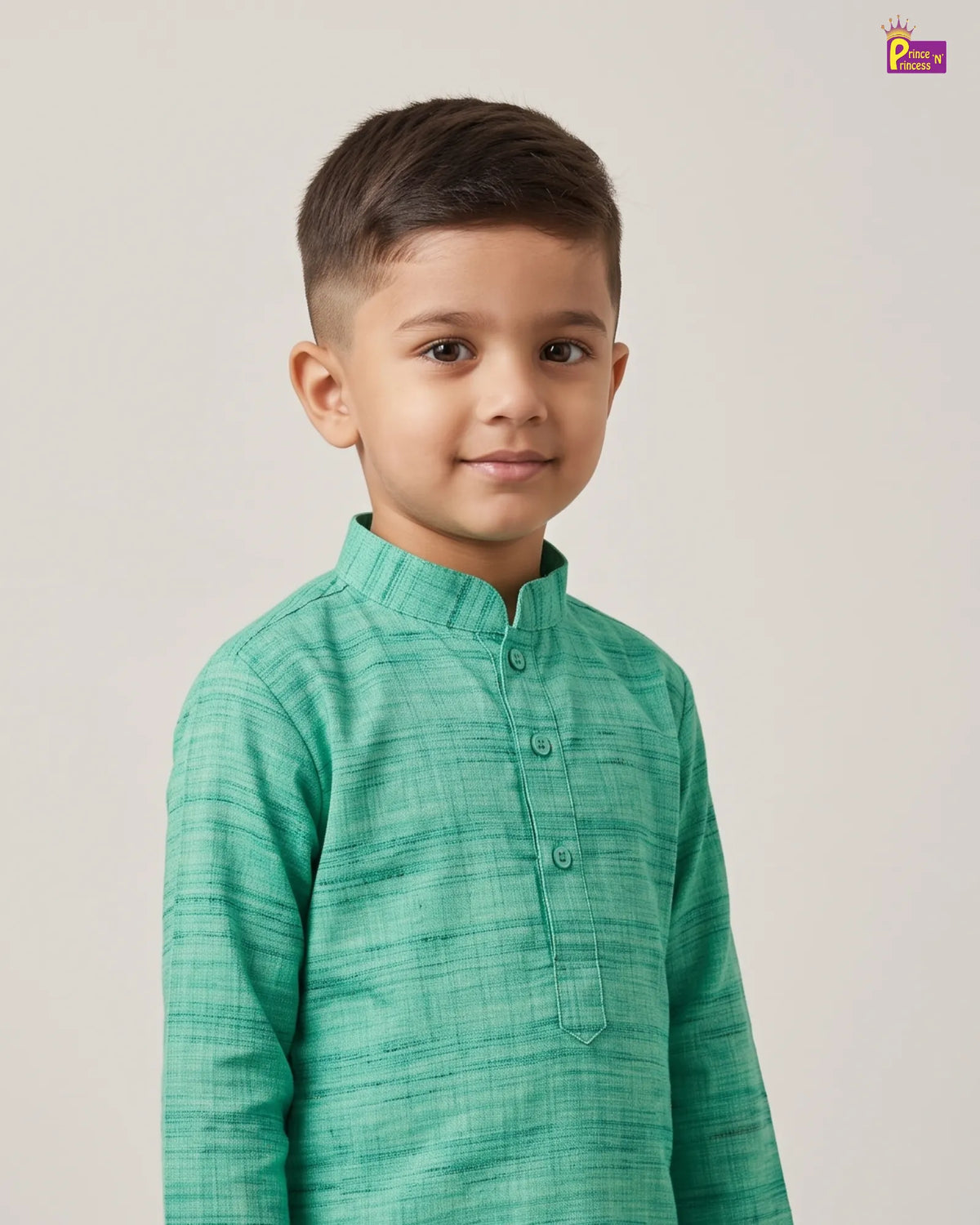 Boys Kurta Pajama Set |  Green Cotton Kurta White Pajama Ethnic Wear KP218