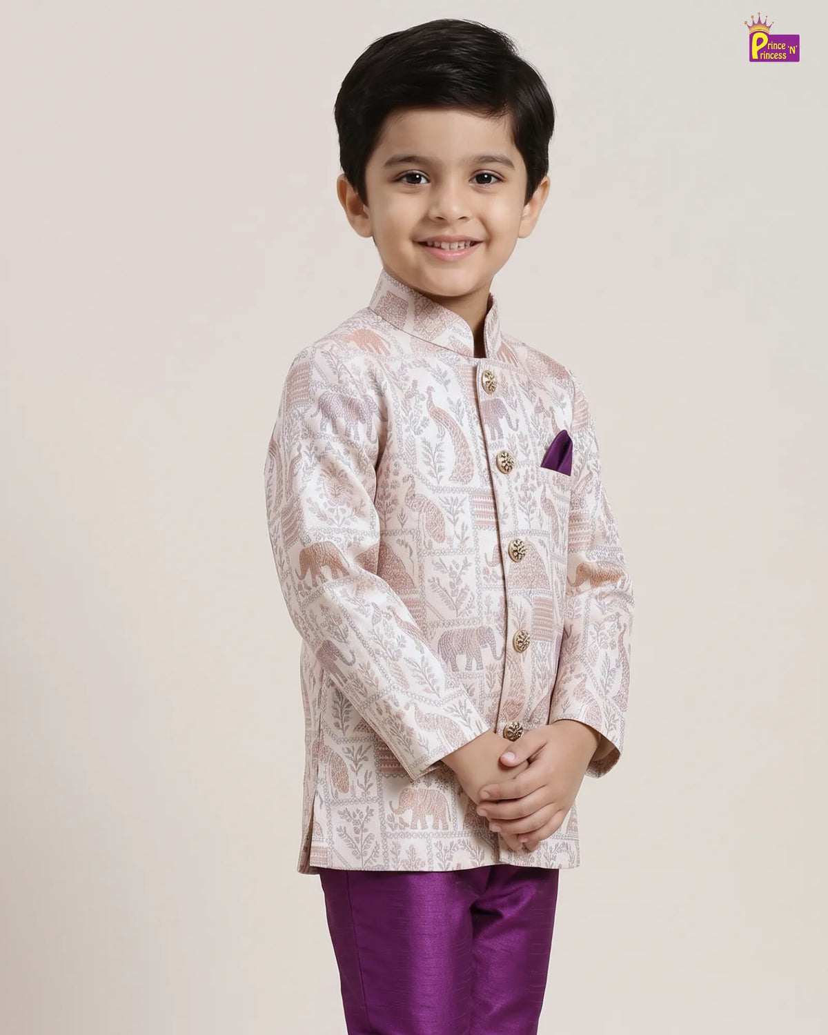 Boys Jacquard Sherwani | Traditional Festive Wear KP236