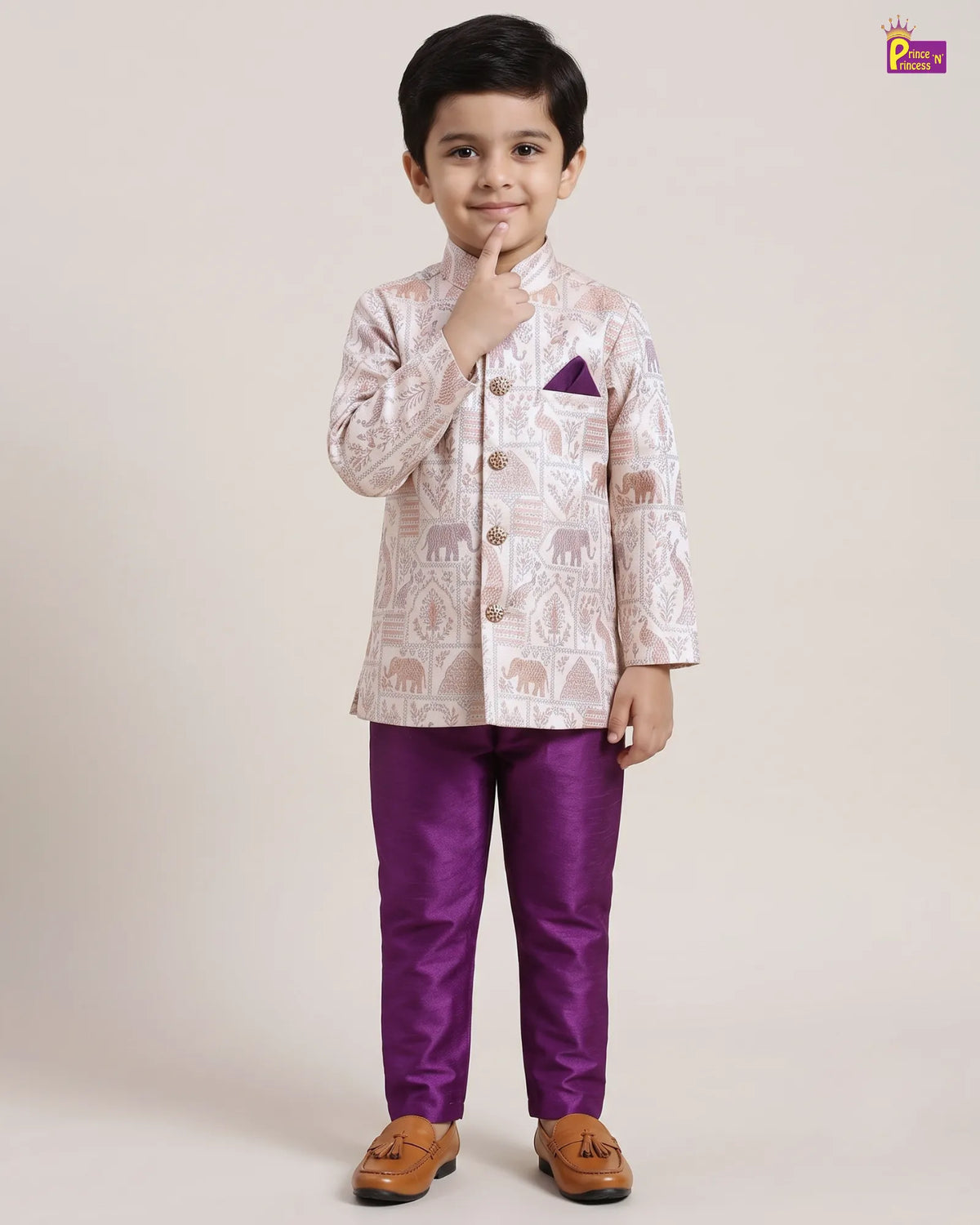 Boys Jacquard Sherwani | Traditional Festive Wear KP236