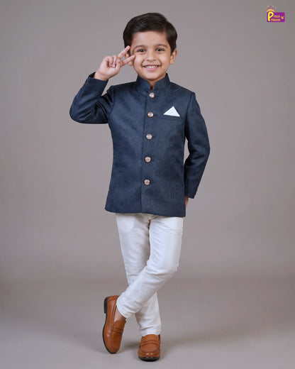 Boys Navy Blue Sherwani Set | Wedding & Festive Ethnic Wear KP237
