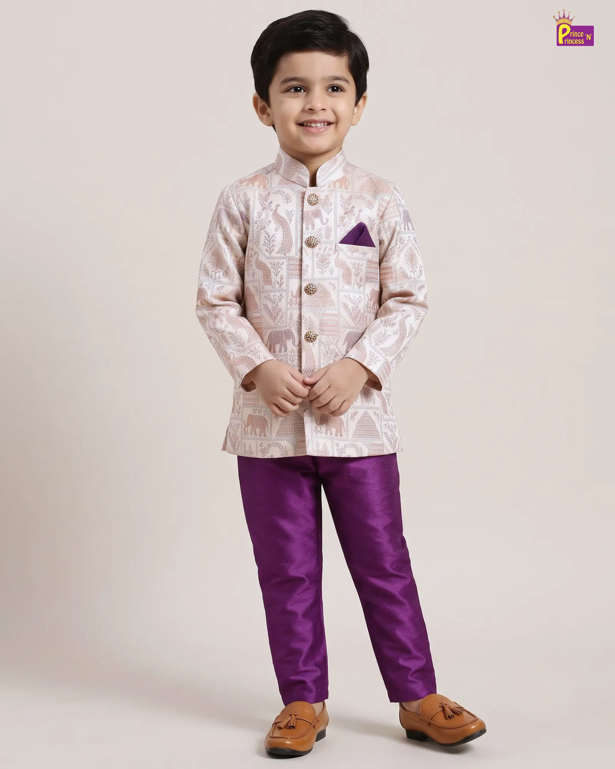 Boys Jacquard Sherwani | Traditional Festive Wear KP236