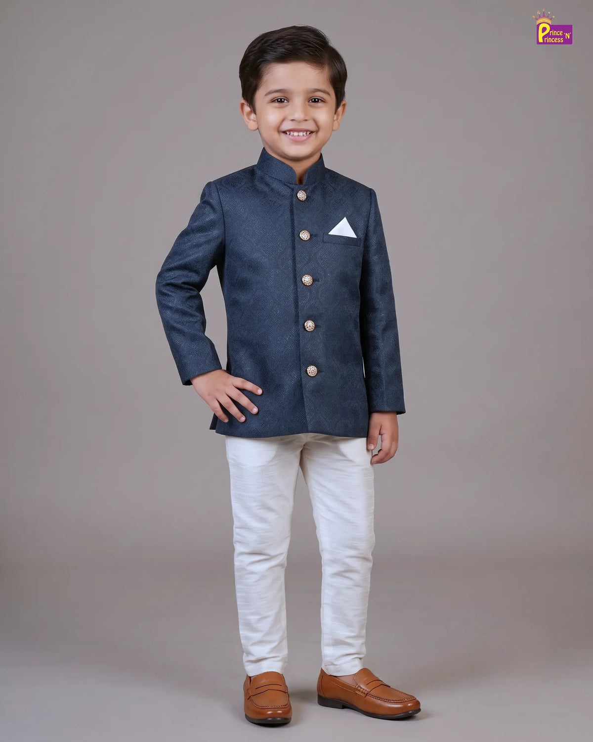 Boys Navy Blue Sherwani Set | Wedding & Festive Ethnic Wear KP237