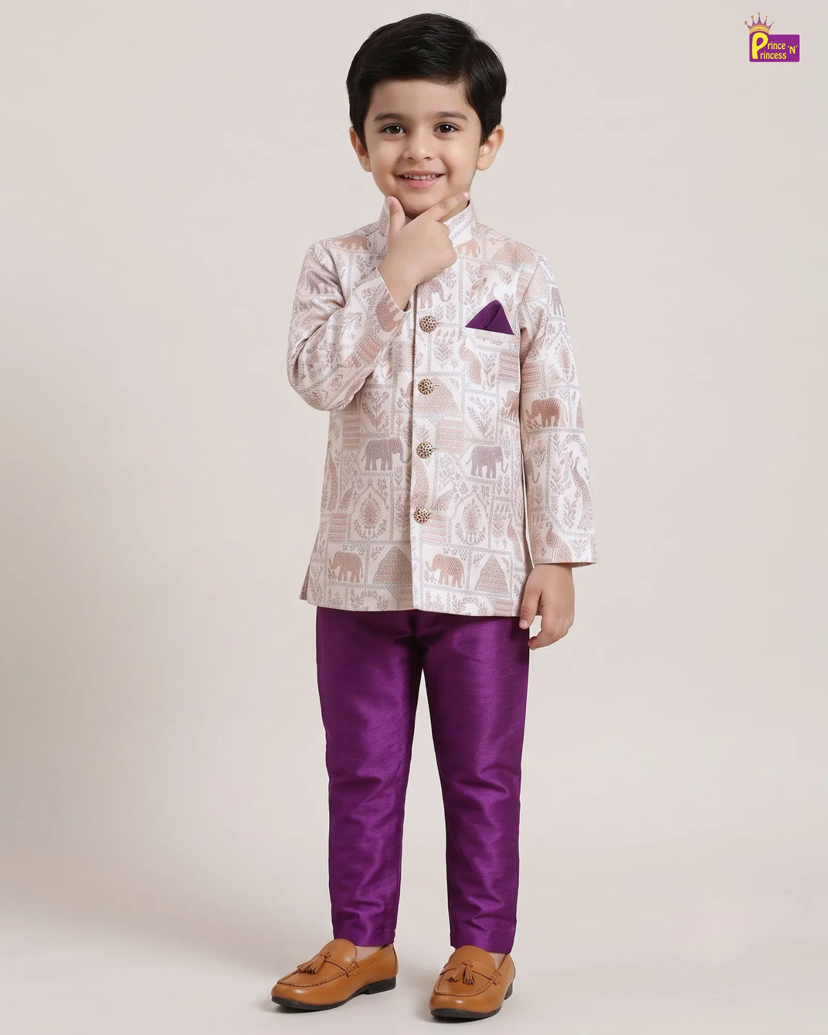 Boys Jacquard Sherwani | Traditional Festive Wear KP236