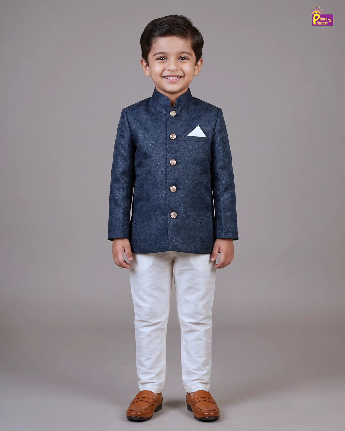 Boys Navy Blue Sherwani Set | Wedding & Festive Ethnic Wear KP237