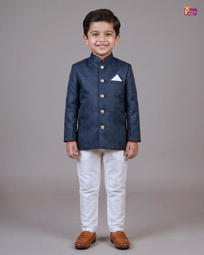 Boys Navy Blue Sherwani Set | Wedding & Festive Ethnic Wear KP237
