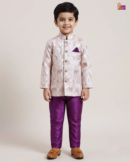 Boys Jacquard Sherwani | Traditional Festive Wear KP236
