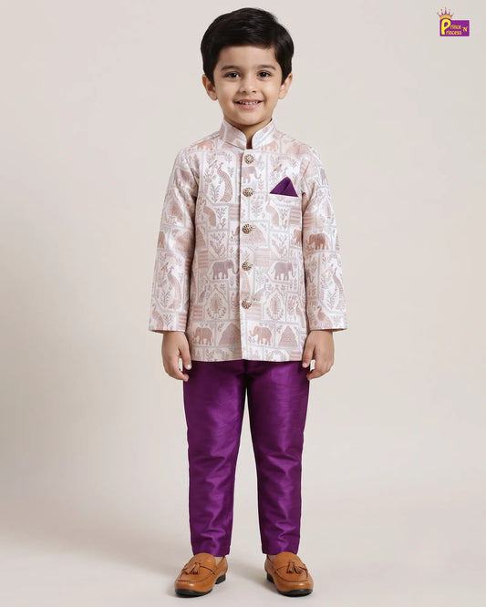 Boys Jacquard Sherwani | Traditional Festive Wear KP236