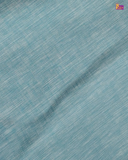 Boys Teal Blue Slub Cotton Kurta Pajama Set KP221