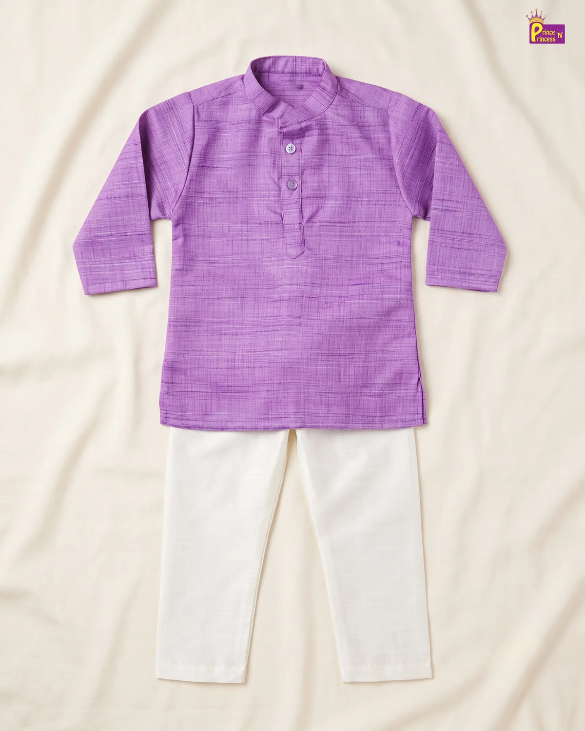 Boys Lavender Linen Cotton Kurta Pajama KP178