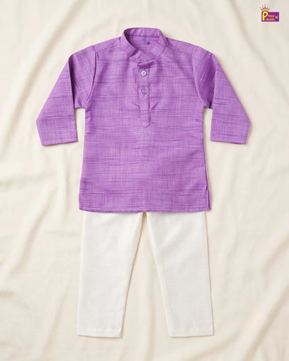 Boys Lavender Linen Cotton Kurta Pajama KP178