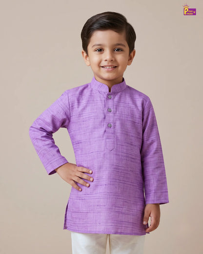 Boys Lavender Linen Cotton Kurta Pajama KP178