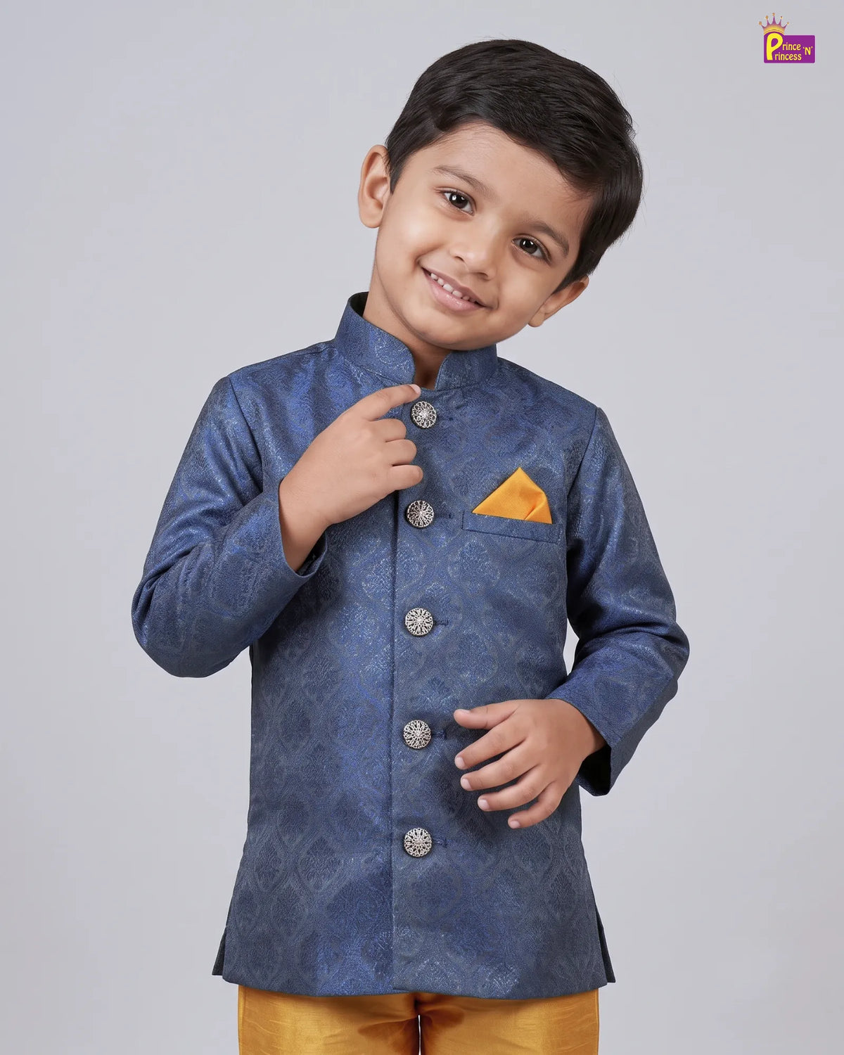 Boys Jacquard Brocade Sherwani Set for Festivals & Weddings KP238