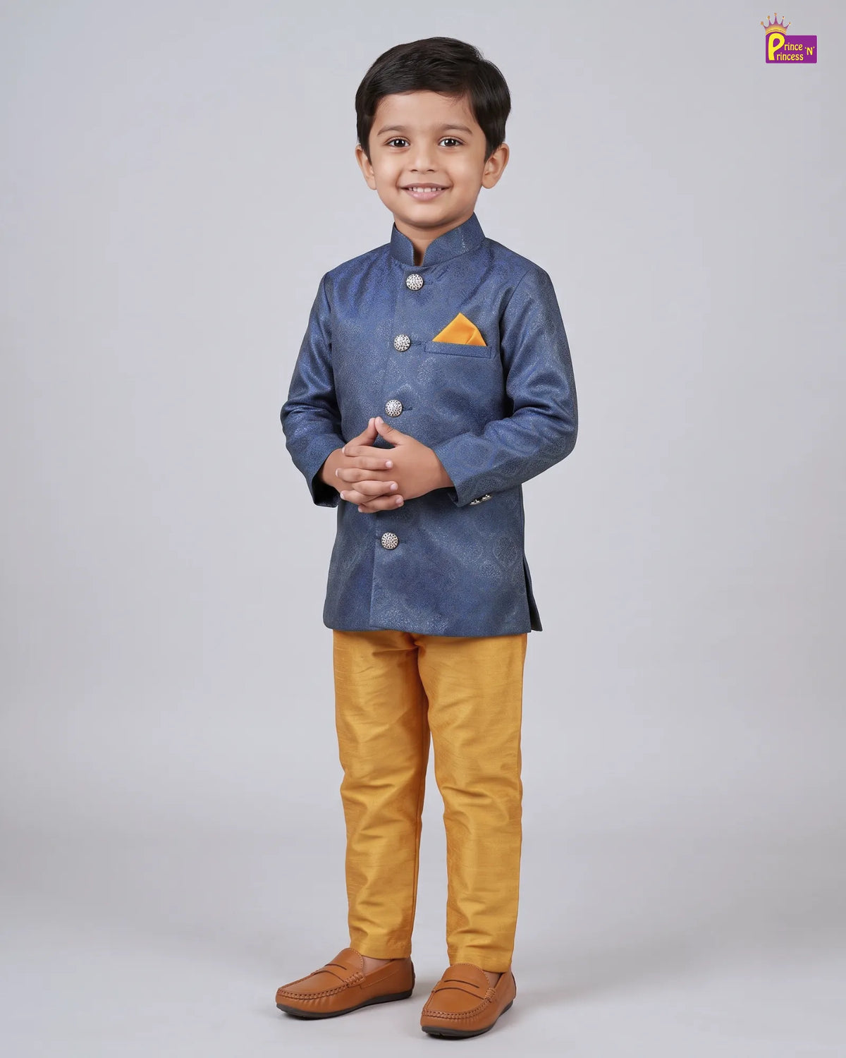 Boys Jacquard Brocade Sherwani Set for Festivals & Weddings KP238