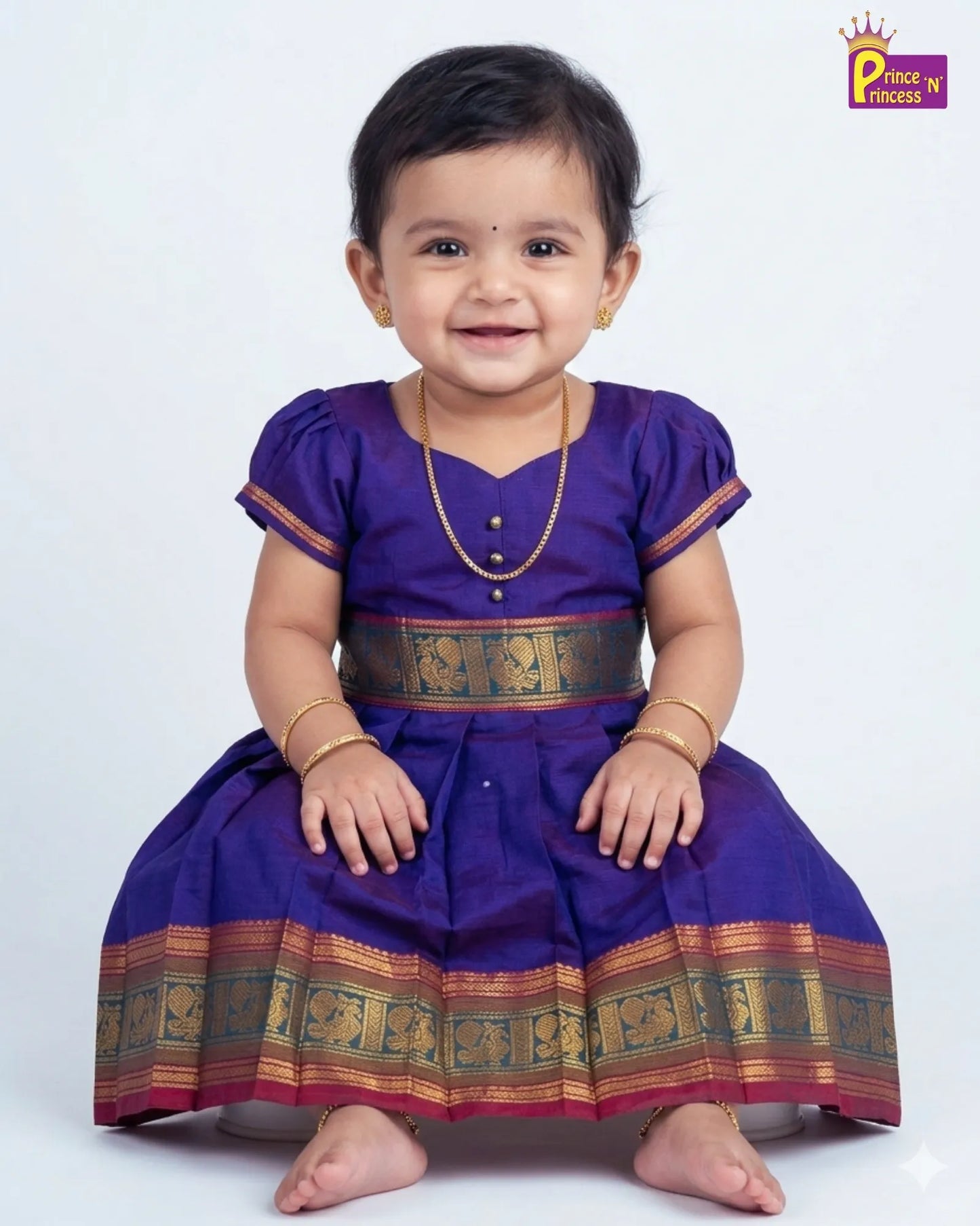 Royal Moments Gift Box Silk Pattu Frock & Chettinad Cotton Gown with Bangles GB-GT0001