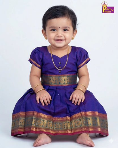 Royal Moments Gift Box Silk Pattu Frock & Chettinad Cotton Gown with Bangles GB-GT0001