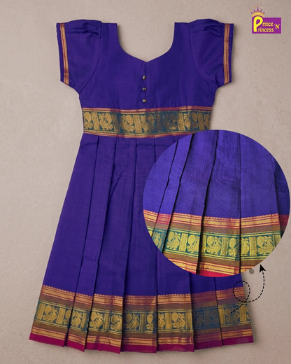 Royal Moments Gift Box Silk Pattu Frock & Chettinad Cotton Gown with Bangles GB-GT0001