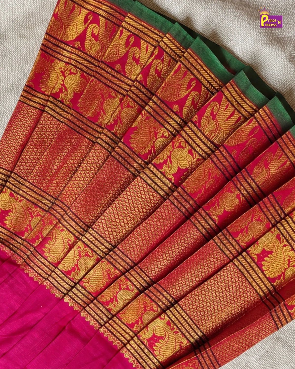 Rani Pink Kalyani Cotton Gown for Girls – Festive Wear PG750