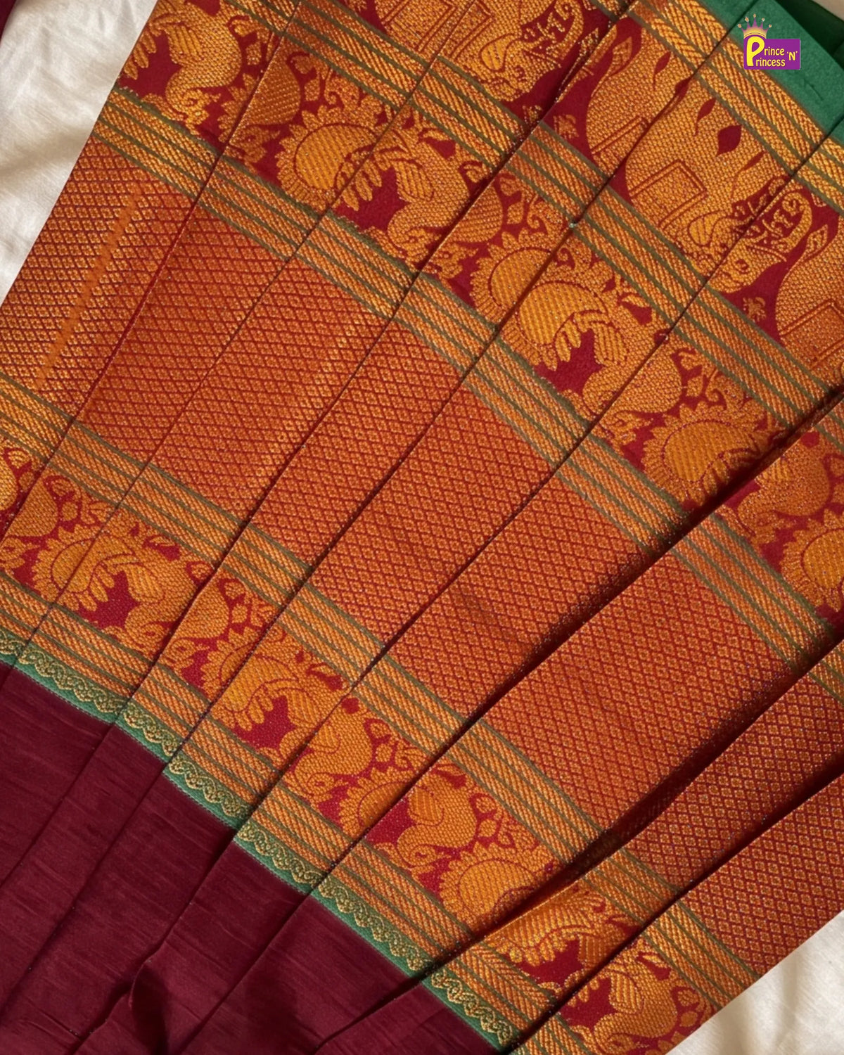 Maroon Kalyani Cotton Gown for Girls – Festive Wear  PG748