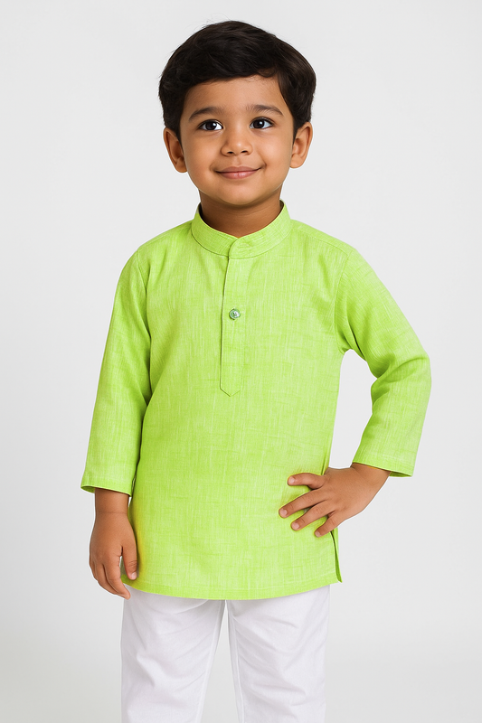 Boys Green Linen Cotton Kurta Pajama KP187