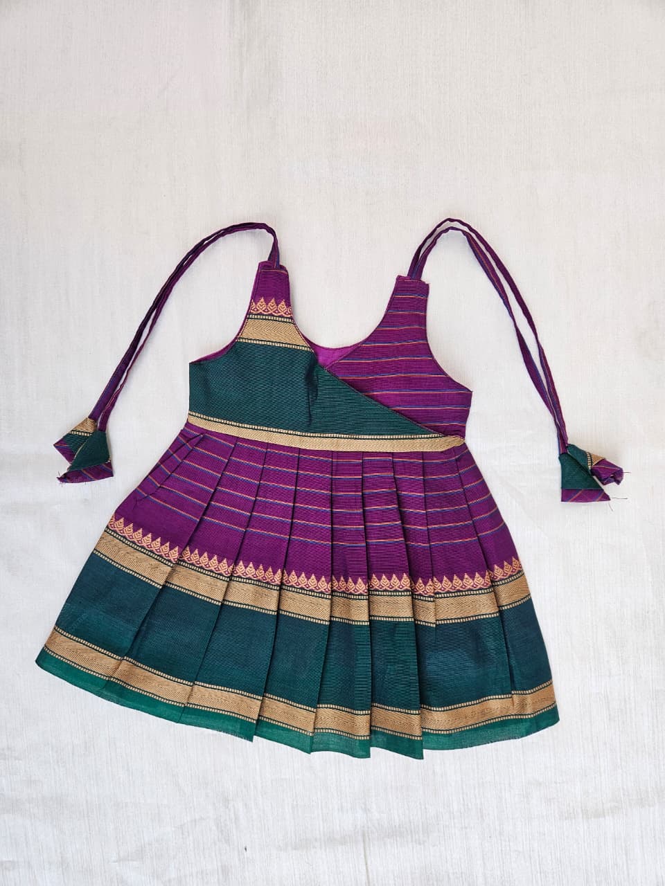 New Born Purple Chettinad Cotton Frock LF1683