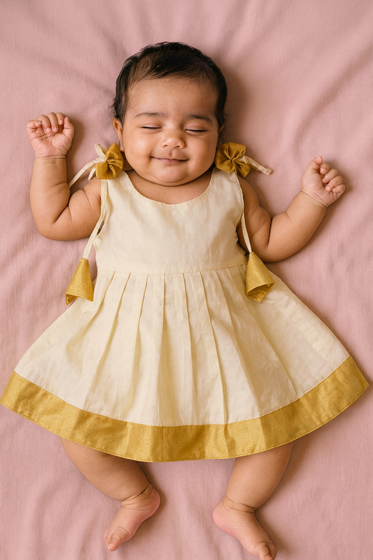 New born Halfwhite Onam Frock LF761