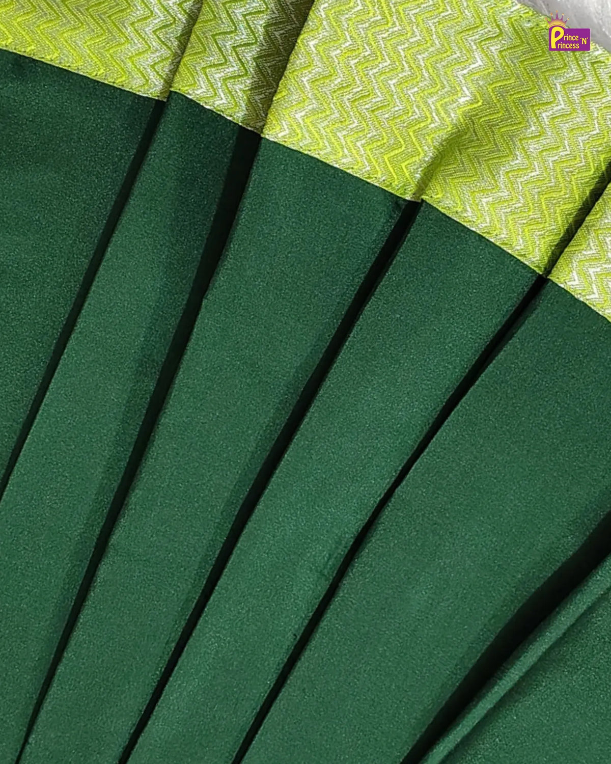 Newborn Baby Girl Green Silk Pattu Frock with Butterfly Sleeve  LF2069