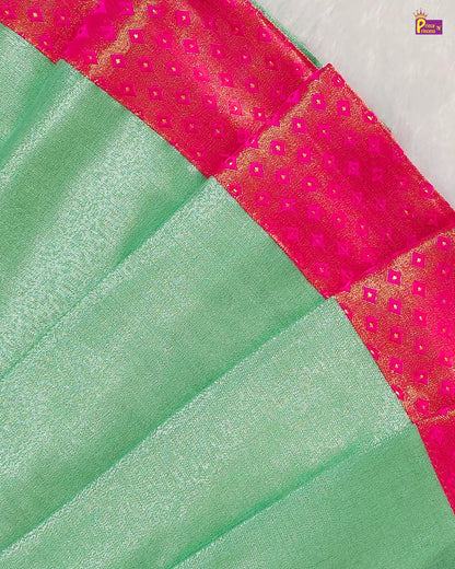 Green fabric with pink and gold border