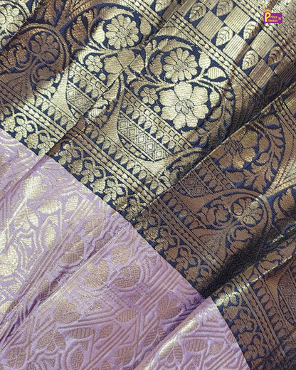 Patterned fabric with gold and purple colors