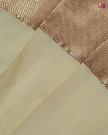Girls Brown & Cream Silk Pattu Pavadai – Onam Collection PPP2108