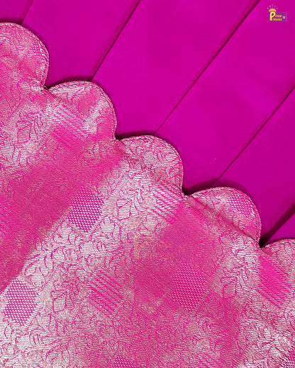 Girls Baby Pink & Dark Pink Silk Pattu Pavadai – Festive Collection PPP2111