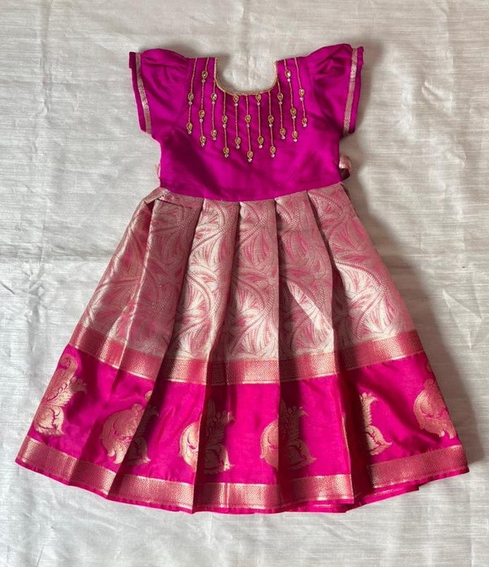 Kids Rani Pink AARI Ethnic Party Gown PG627