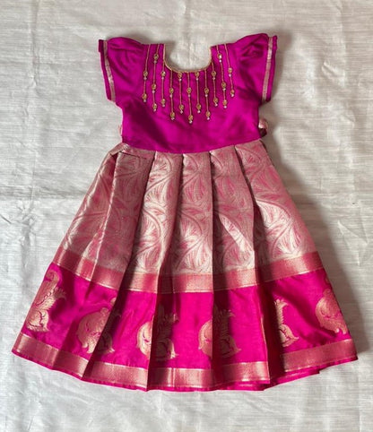 Kids Rani Pink AARI Ethnic Party Gown PG627