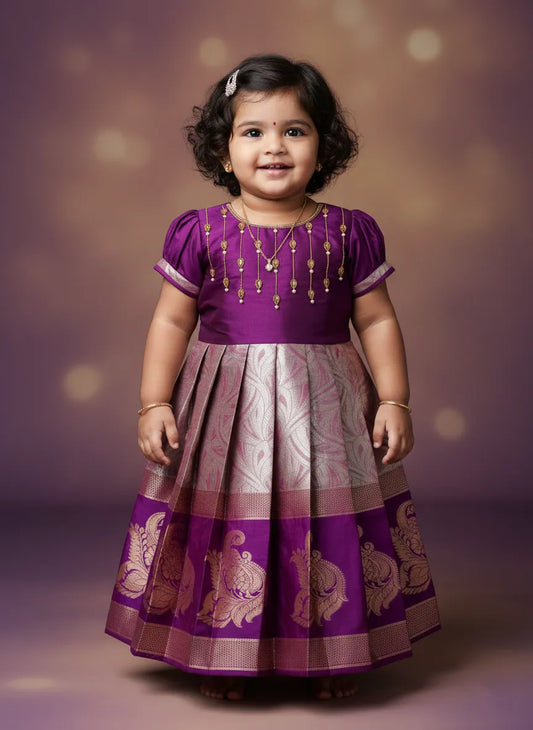 Kids AARI Ethnic Party Gown Purple PG654
