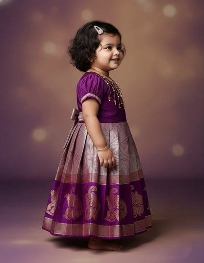 Kids AARI Ethnic Party Gown Purple PG654
