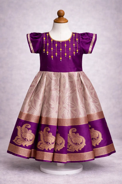 Kids AARI Ethnic Party Gown Purple PG654
