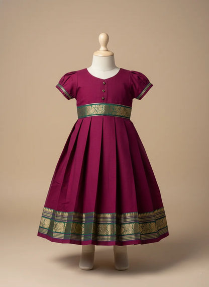 Kids Whine Chettinad Cotton Gown PG660