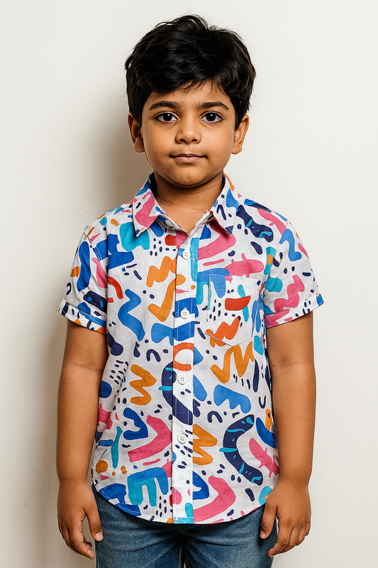 Kids White Trendy shirt ST211