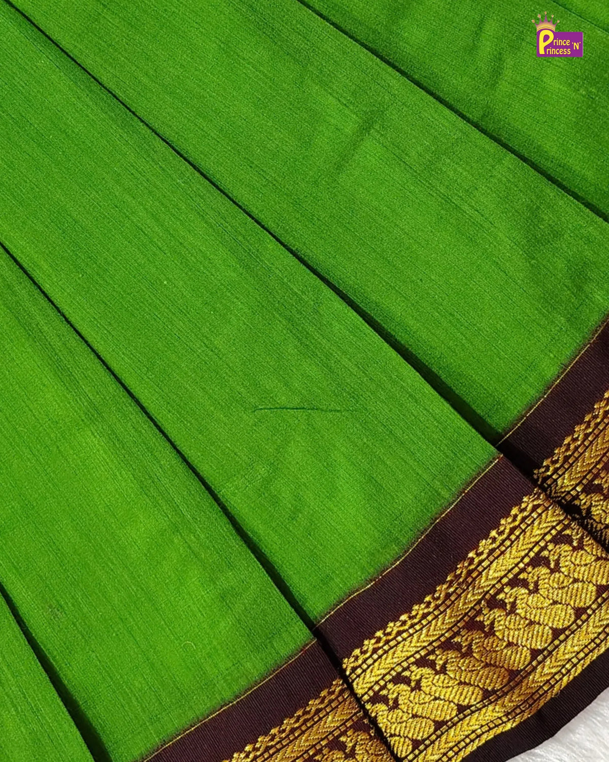 Girls Parrot Green Kalyani Cotton Pattu Pavadai PPP2184