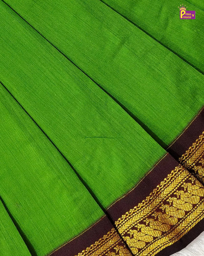 Girls Parrot Green Kalyani Cotton Pattu Pavadai PPP2184