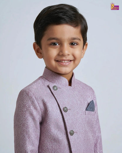 Boys Lilac Jodhpuri Jacket Set with Grey Pant KP227