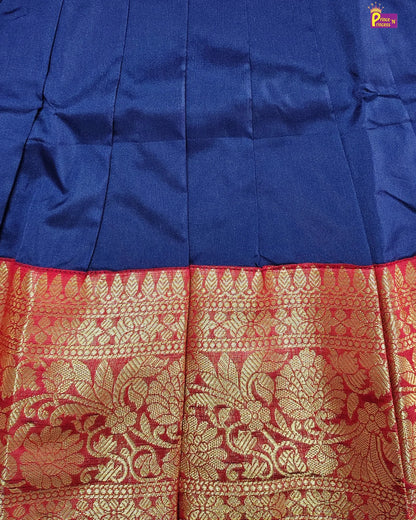 New Born Navy Banarasi Silk Frock LF1609